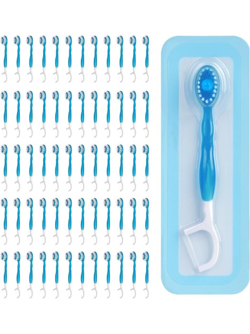 60 Mini Travel Toothbrushes - 5-in-1 Pre-Pasted, Portable & Individually Wrapped